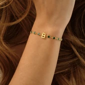 925 ayar gümüş HARF bileklik mavi renk geçişli tamtur thumbnail 1