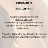 925 ayar gümüş mavi göz boncuklu çocuk künye isim yazılı - 2