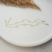 925 ayar gümüş örme sitrin doğal taş bileklik - 3