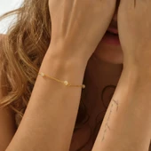 925 ayar gümüş örme sitrin doğal taş bileklik - 1