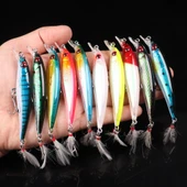 Valkyrie 10 Adet 9cm 7.2gr Tüylü Minnow Rapala Suni Spin Olta Balık Yemi - 2