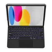 Apple iPad Air 13inç Pro 12.9 3/4/5/6.Nesil Klavyeli Kılıf Magic Keyboard Touchpad Aydınlatmalı Klavye - 8
