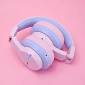 iClever Led Işıklı Güvenli Ses Sınırlı 85 Saat Oynatma Süreli Bluetooth Çocuk Kulaklığı Lila Mor - 2