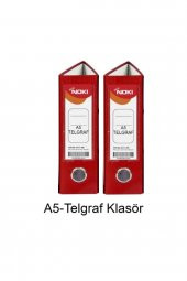 Telgraf Klasör Kırmızı Geniş A5 Plastik 2 Adet - 1