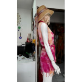 Büyük Selçuklu_Batik Desenli Kimono Pareo-36-42 beden arası-Renk-Turuncu-Fuşya-Pembe - 5