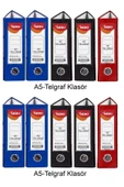 Telgraf Klasör Geniş A5 Plastik 10 Adet ( 4 mavi 4 siyah 2 kırmız ) - 1