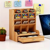 Bölmeli ve Çekmeceli Ahşap Organizer - 3