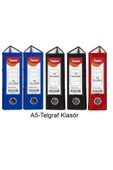 Telgraf Klasör Geniş A5 Plastik 5 Adet (2 mavi 2 siyah 1 kırmızı ) - 1