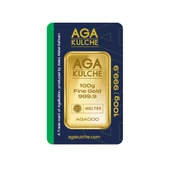 AgaKulche 100 gr 24 Ayar 999.9 Külçe Altın thumbnail 1