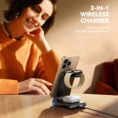 Joyroom W15 3in 1 Katlanabilir Çoklu Masaüstü Kablosuz Şarj Standı - 3