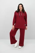 Kadın Büyük Beden Uzun Kollu Kalp Aksesuar Detaylı Eşofman Takımı 8169-25 - 9