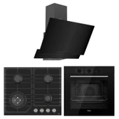 Ferre Flowart NT Asimetrik Seriisi 3'lü Siyah  Ankastre Set ( QBL62CS-NT025-D063 ) - 1