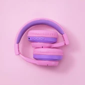 iClever Led Işıklı Güvenli Ses Sınırlı 85 Saat Oynatma Süreli Bluetooth Çocuk Kulaklığı Pembe - 2