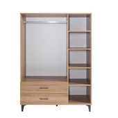 Dolap, Blesk 3 Kapaklı Aynaı Çekmeceli Ceviz Dolap Gardırop - 4