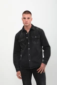 Erkek Siyah Jean Gömlek - 2