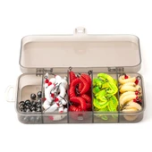 Valkyrie 100 Parça Kutulu İğneli Yumuşak Silikon Kurtçuk Olta Balık Yemi - 4 Renk - 1