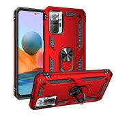 Xiaomi Redmi Note 10 Pro Kılıf Vega Yüzüklü Standlı Zırh Kılıf - 4