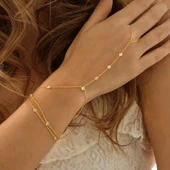 925 ayar gümüş bilek kısmı 3 zincirli zirkon taşlı şahmeran thumbnail 1