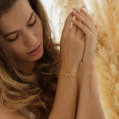 925 ayar gümüş HARF bileklik beyaz zirkon taşlı tamtur thumbnail 5