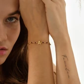 925 ayar gümüş HARF bileklik kırmızı renk geçişli tamtur thumbnail 4