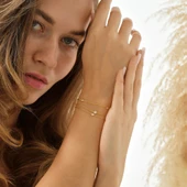 925 ayar gümüş 3 zincirli bileklik zirkon taşlı thumbnail 4