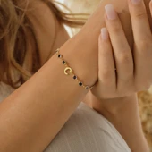 925 ayar gümüş HARF bileklik mavi renk geçişli tamtur thumbnail 1