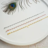 925 ayar gümüş HARF bileklik beyaz zirkon taşlı tamtur thumbnail 3