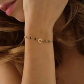 925 ayar gümüş HARF bileklik mavi renk geçişli tamtur thumbnail 4