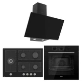 Ferre Flowart BL Modüler Seriisi 3'lü Siyah Ankastre Set ( QBL62CS-BL135-D077 ) thumbnail 1