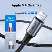 Ugreen 70525 USB-C to Lightning PD 36W 2M Örgülü Hızlı Şarj Kablosu - 3