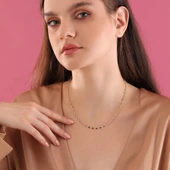 925 ayar gümüş mavi renk geçişli zirkon taşlı tamtur kolye - 4