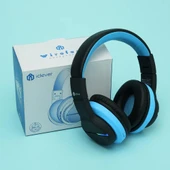 iClever Led Işıklı Güvenli Ses Sınırlı 85 Saat Oynatma Süreli Bluetooth Çocuk Kulaklığı Siyah Mavi - 3