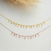 925 ayar gümüş kişiye özel zirkon taş sallantılı isim kolye thumbnail 6