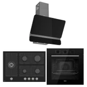 Ferre Flowart BL Modüler Seriisi 3'lü Siyah Ankastre Set ( QBL62CS-BL135-D080 ) thumbnail 1