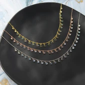 925 ayar gümüş mavi renk geçişli zirkon taşlı ful sallantı kolye thumbnail 3