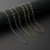 925 ayar gümüş mavi renk geçişli zirkon taşlı tamtur kolye - 3