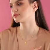 925 ayar gümüş kelebek objeli zirkon taş sallantılı kolye - 2