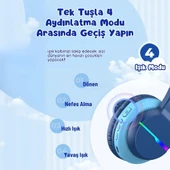 iClever Led Işıklı Güvenli Ses Sınırlı 85 Saat Oynatma Süreli Bluetooth Çocuk Kulaklığı Yeşil - 4