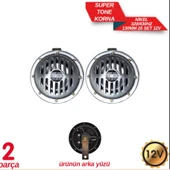 Korna 12V Super Tone Nikel 130mm Set - 1