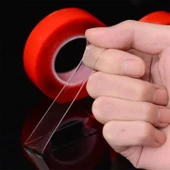 Çift Taraflı Silikon Bant Montaj Bandı Şeffaf 18 mm x 2 Metre Güçlü Çok Amaçlı Yapıştırıcı 1 Adet thumbnail 6