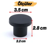 Rezene Siyah Kulp Düğme Tek Vidalı Çekmece Mutfak Mobilya Dolabı Dolap Kulpu Kulbu Metal Kulpları thumbnail 3