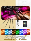 Araç Içi Aydınlatma Kumandalı Müziğe Duyarlı 12 Led Ayak Altı Led - 7 Renk Rgb Pro - 1