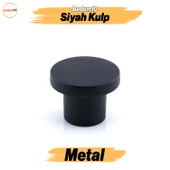 Rezene Siyah Kulp Düğme Tek Vidalı Çekmece Mutfak Mobilya Dolabı Dolap Kulpu Kulbu Metal Kulpları thumbnail 1