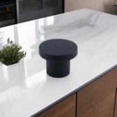 Rezene Siyah Kulp Düğme Tek Vidalı Çekmece Mutfak Mobilya Dolabı Dolap Kulpu Kulbu Metal Kulpları thumbnail 6