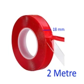 Çift Taraflı Silikon Bant Montaj Bandı Şeffaf 18 mm x 2 Metre Güçlü Çok Amaçlı Yapıştırıcı 1 Adet thumbnail 2