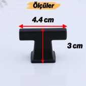 Gediz Siyah Kulp Düğme Tek Vidalı Çekmece Kulbu Metal Kulpları Mutfak Mobilya Dolabı Dolap Kulpu thumbnail 4