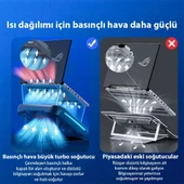 Coofbe Profesyonel Yükseklik Ayarlı 2400RPM RGB Işıklı Laptop Soğutucu Turbo Soğutma Radyatörü 14-19.3inç - 4