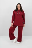 Kadın Büyük Beden Uzun Kollu Kalp Aksesuar Detaylı Eşofman Takımı 8169-25 - 8