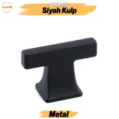 Gediz Siyah Kulp Düğme Tek Vidalı Çekmece Kulbu Metal Kulpları Mutfak Mobilya Dolabı Dolap Kulpu thumbnail 1
