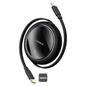Baseus Free2Pull Makaralı Şarj Kablosu USB-C-Lightning 20W 1m. - Siyah - 1
